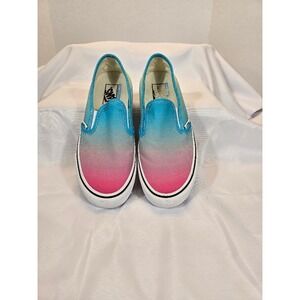 Vans Slip On Ultracush Fade Pink Blue Casual Skate Shoes Women's 8.5 / Mens 7‎